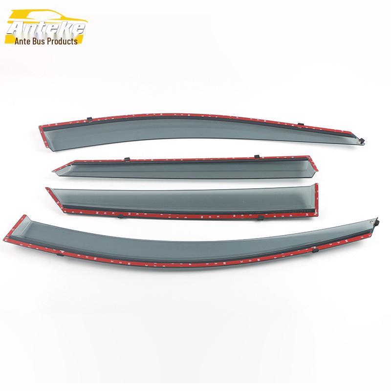 Santa Fe Rain Guards: 3D Stainless Steel Bright Strip & Deflector Decorative Sticker for Huatai 15 Models.
