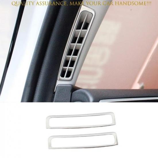 For Hyundai Santa Cruz 2022-2025 Silver Steel A Pillar Vent Air Outlet Frame 2PC