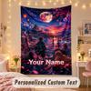 Custom Personalized Tapestry,Demon Slayer Print Custom Name Text Wall Art Hanging for Bedroom