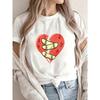T-shirt Bianca con Stampa Cuore e Benda per Uso Casual
