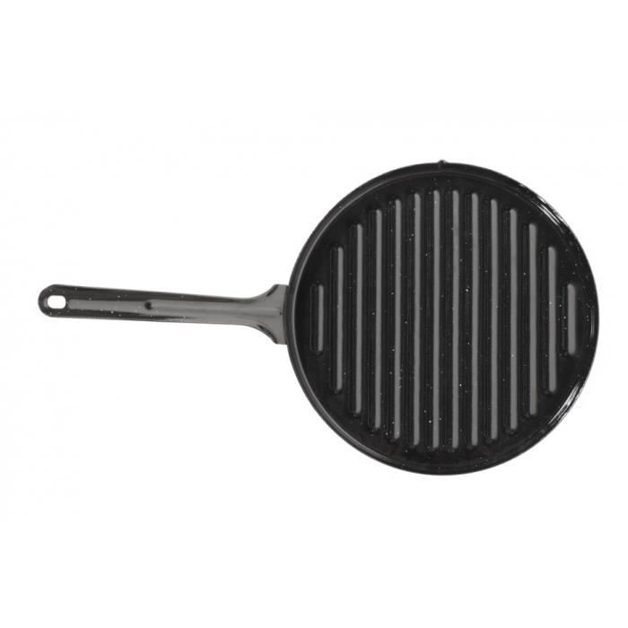 Poêle Grill En Acier Émaillé MERIDA - VAELLO CAMPOS - 26 Cm - Noir - Poêle, Grill - Acier