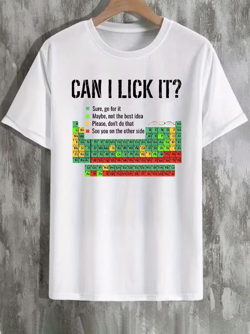 Can I Lick It Shirts with The Periodic Table Fun Chemistry Shirts S разноцветный