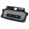 Honeycomb Mesh Front Bumper Grille Fit A3 8V 2017-2019 RS3 Style Black