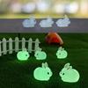 10pcs Cute Luminous Resin Easter Bunny Ornament Glowing in the Dark Miniature Rabbits Figurines Micro Landscape Decor