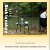 OEING Foldable Camping Table with Integrated Charcoal Stove