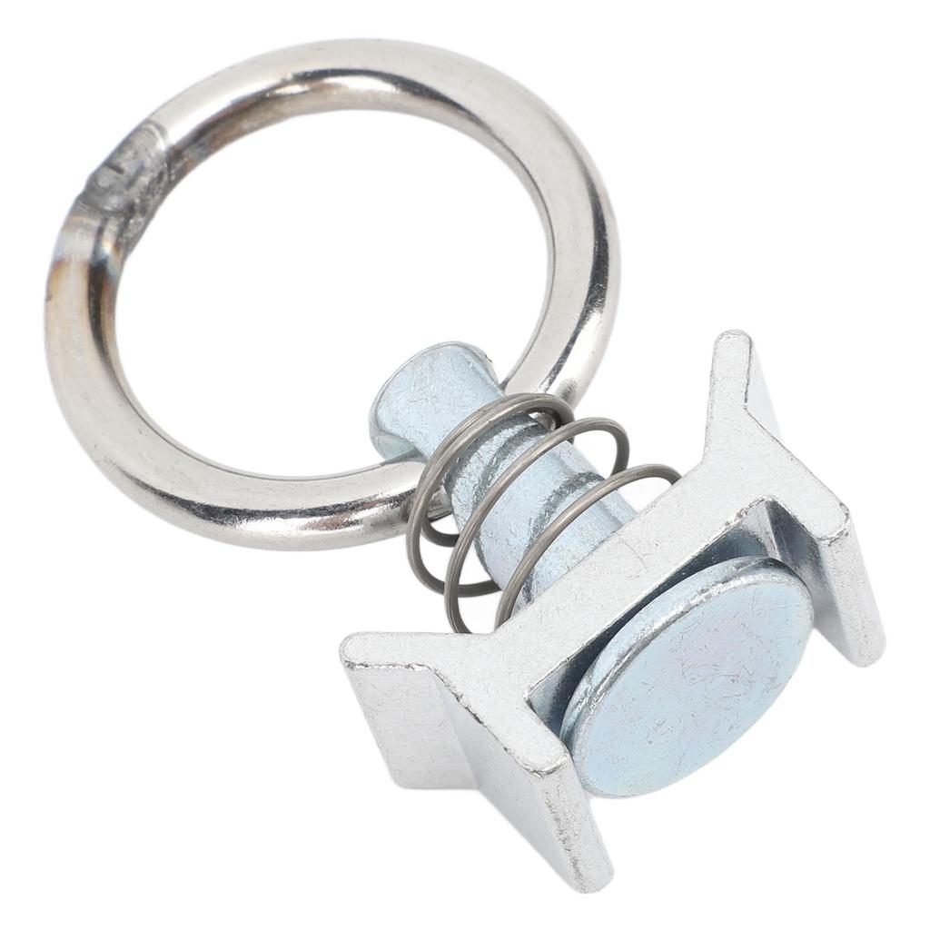 6 SZT. Pojedynczy element mocujący do szyny L z okrągłym pierścieniem, stal nierdzewna, aluminium, element mocujący do kontroli ładunku