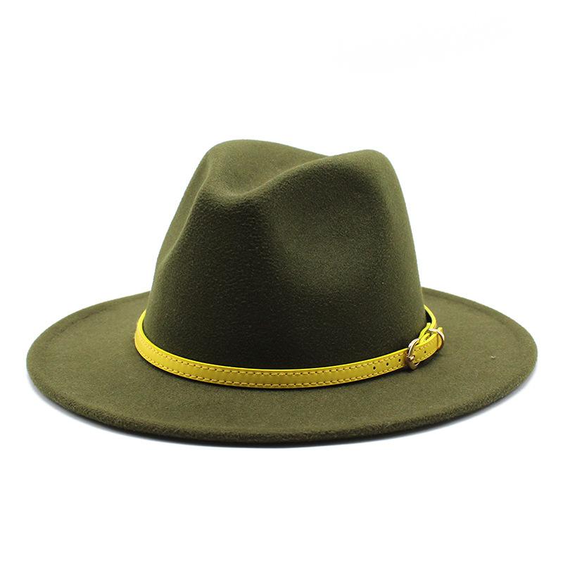 Men'S And Women'S Woolen Top Hats, Flat-Brimmed Big-Eave Hats, Jazz Hats, Felt Hats.