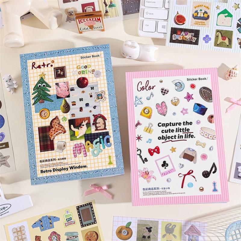 Livro de Adesivos Com Desenhos Fofos de Desenho Animado Para Diários de Estudante e Decoração DIY