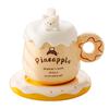 Kreativer Donut Tasse mit konstanter Temperatur Geschenkbox Keramiktasse mit Deckel Löffel Niedliches Mädchen Paar Souvenir Konstante Temperatur