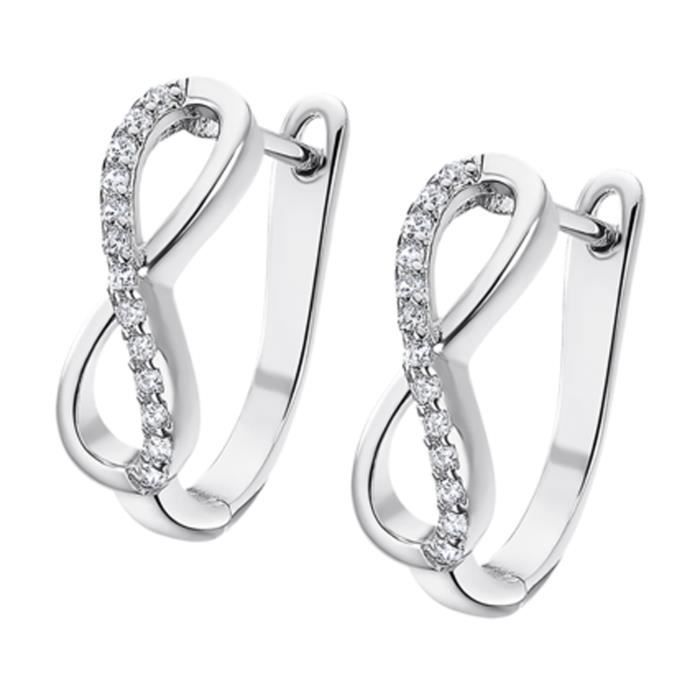 Boucles d'Oreilles - Lotus - Argent Infini - Oxyde De Zirconium - Dormeuse - 925/1000