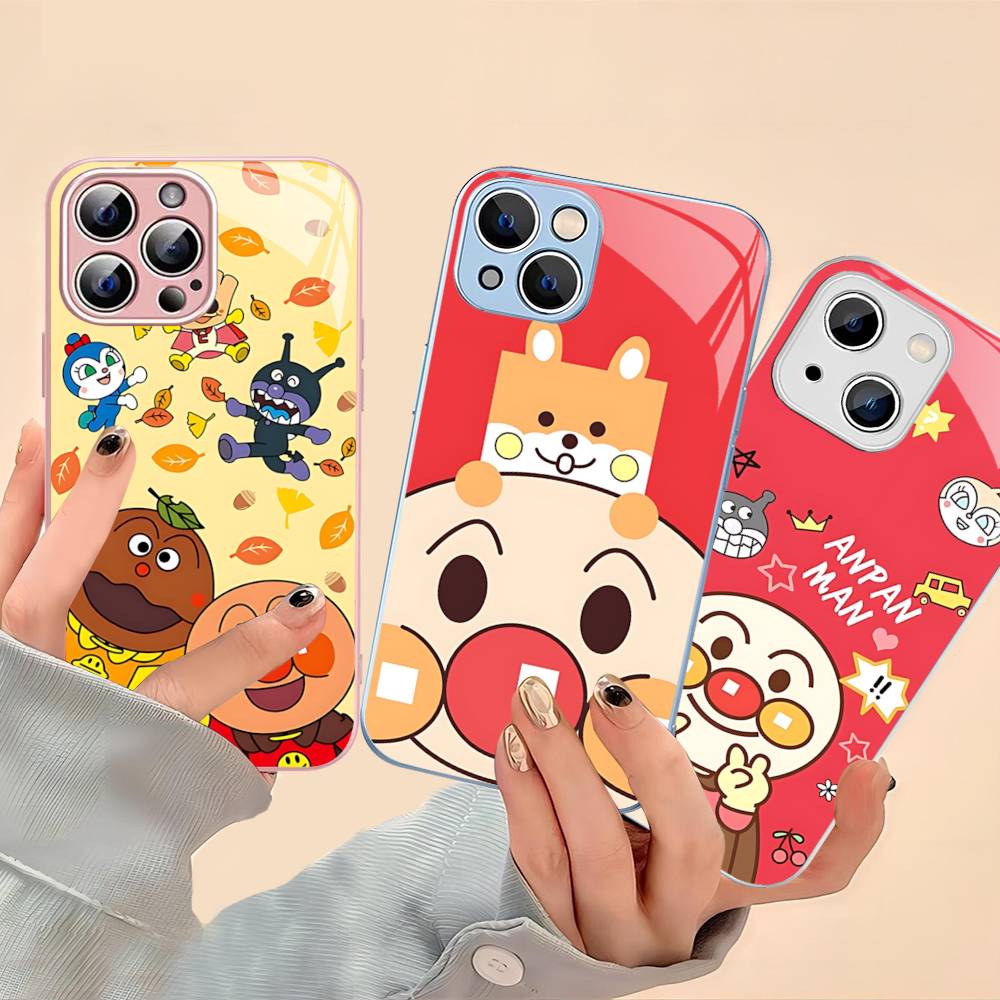 1pc Cartoon A-AnpanmanS Anime Tempered Glass For Iphone 14 13 12 11 Pro Mini XS MAX 14Plus X XS XR Cover