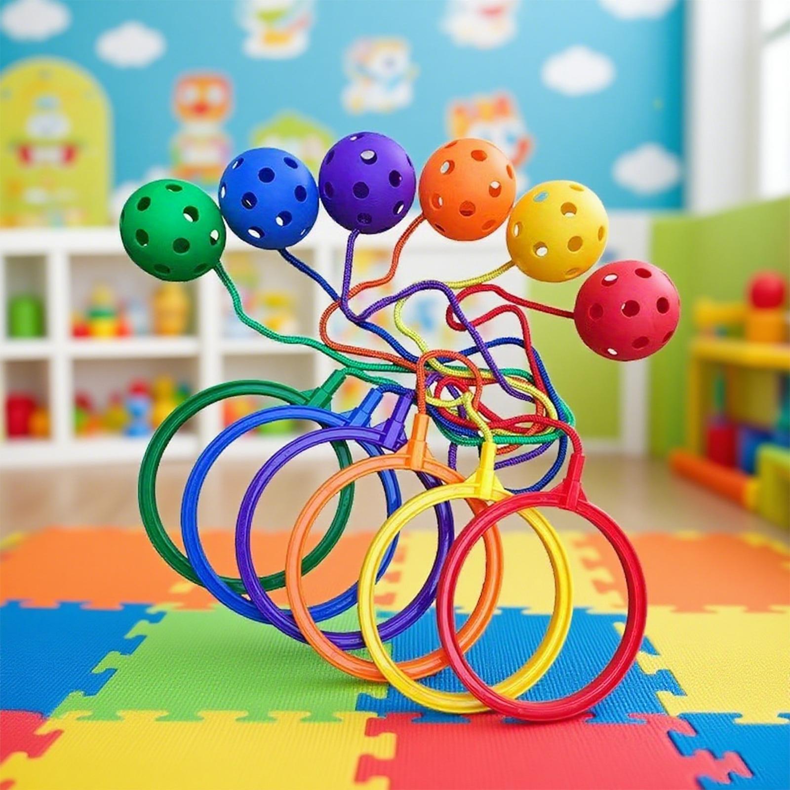 

6 шт. Детский лимонный прыгающий мяч с ремешком и игрушка с ощущением прыжка One Size