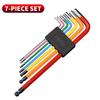 7Pcs Bicycle Hex Key Set Colorful Hexagon Spanner Flat Ball Opening Wrench MTB Road Bike Repair Tool Kit 1.5/2/2.5/3/4/5/6mm