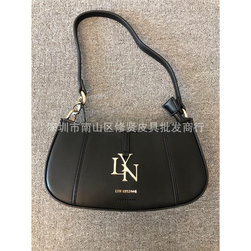 

LYN ACCS new armpit bag splicing baguette bag portable shoulder messenger women s bag чёрный