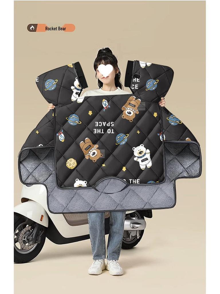 All-Season Windproof Fleece-Lined Waterproof Electric Vehicle Windshield Cover
