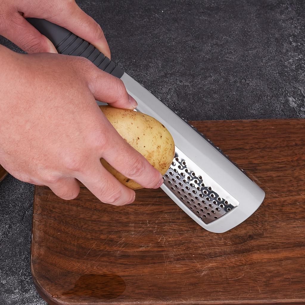 2026 NEW Stainless Steel Double-sided Grater Multifunctional Cheese Grater Potato Loofah Grater Kitchen Gadget Non-slip Handle