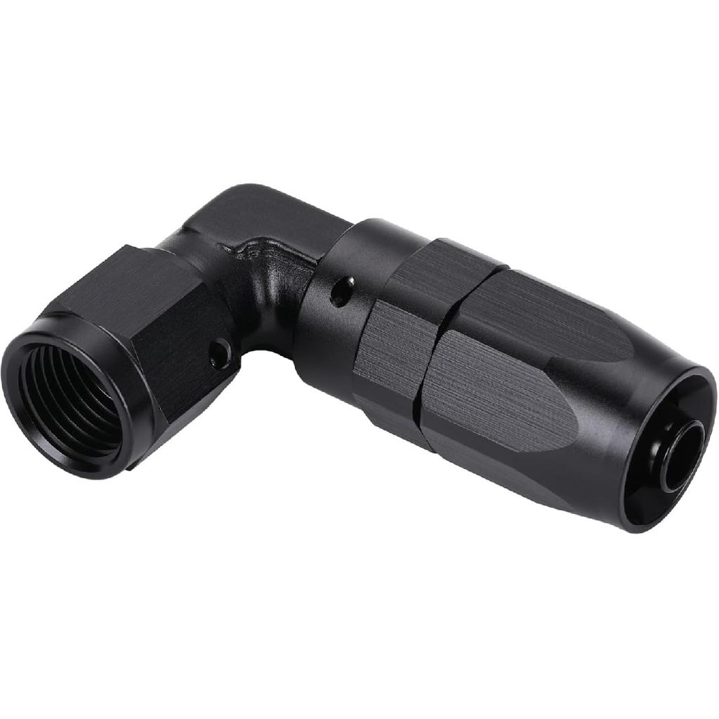 6AN 90 Degree Hose End Fitting Elbow Low Profile Forged Swivel Aluminum Black