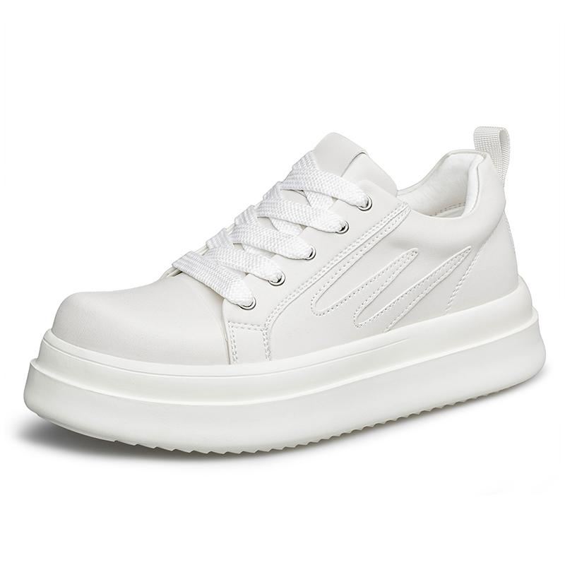 Genuine Leather Men's Casual Shoes New Male Skateboard Footwear Thick Bottom Walking Shoes Outdoor Lace-Up Men Sneakers Trainers