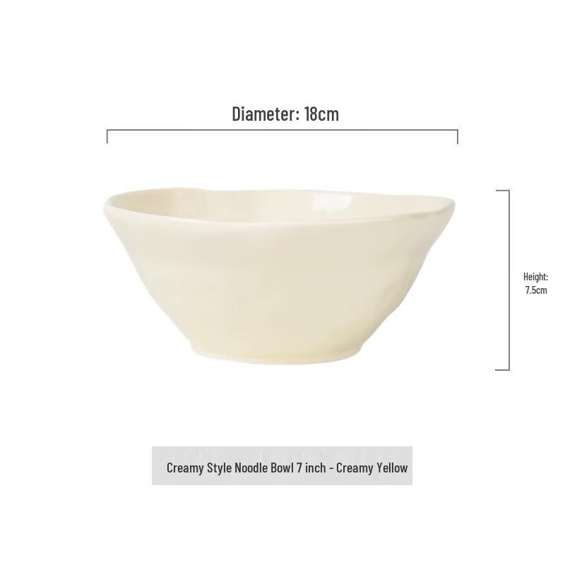 Cream Style Ceramic Conical Bowl 7-inch