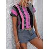 T-shirt Women's Summer Casual Temperament Elegant Round Neck Short Sleeve Geometric Pattern Top Loose Casual Wear Ladies T-shirt