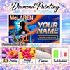 Oscar Piastri 5D DIY Diamond Painting Custom Name Text, Full Drill Rhinestone Mosaic Art Home Gift