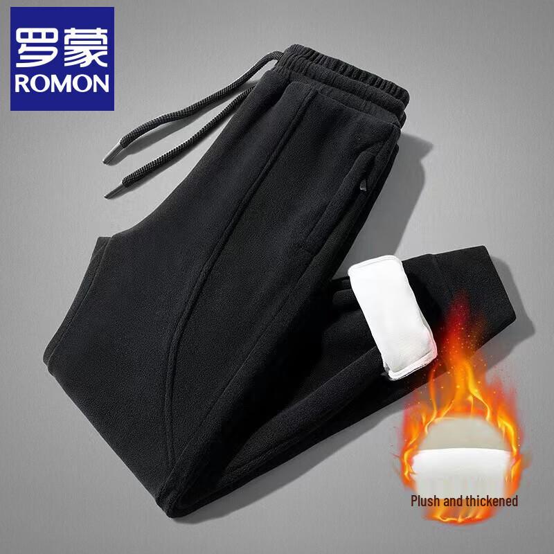 Luomeng Men's Winter Fleece-Lined Casual Sweatpants