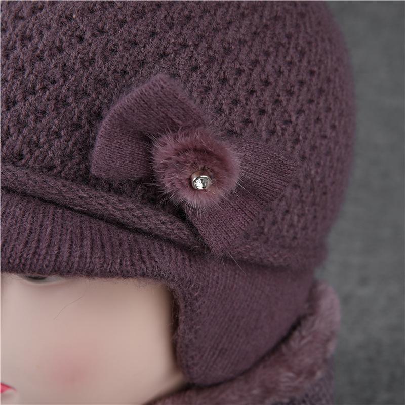 Hat Ladies Ear Protector Warm Wool Hat Winter Grandma Fleece Cold Hat