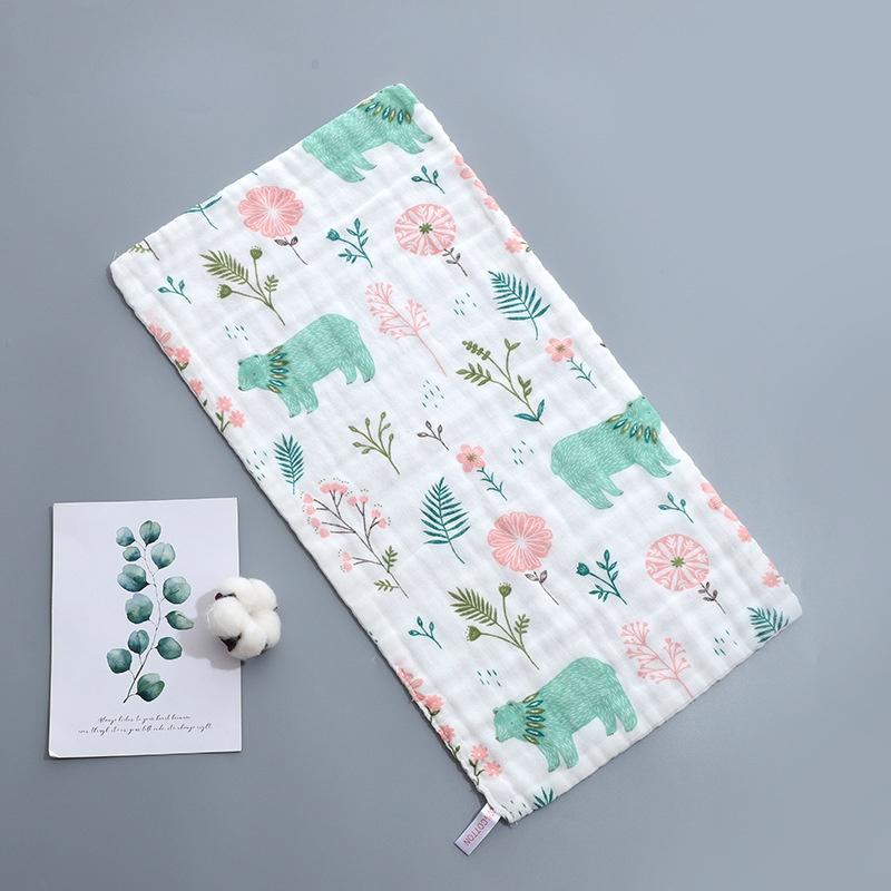 Cotton Six Layers of Gauze Baby Cartoon Handkerchief Child Saliva Towel Toddler Bibs Feeding Bibs