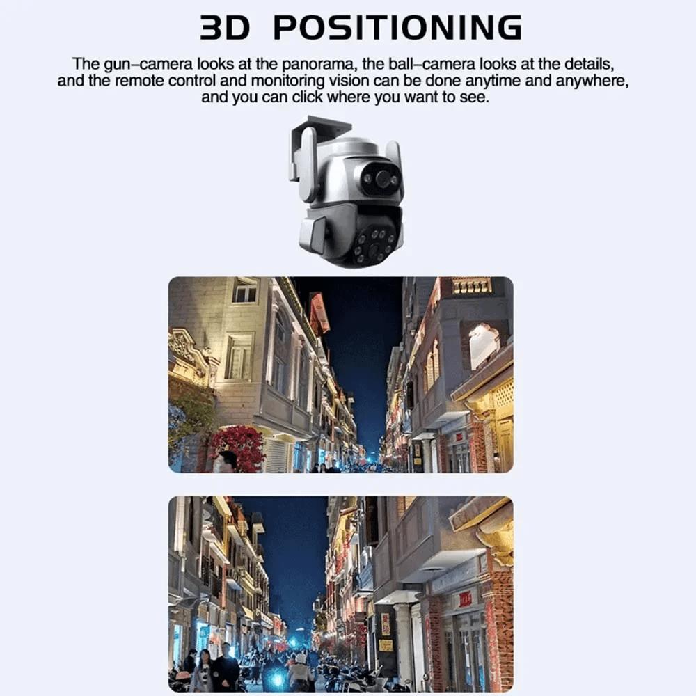 2025 Yeni WIFI Kamera PTZ 4K 8MP Çift Ekran Dürbün AI Vücut Otomatik Takip CCTV Güvenlik Akıllı Dış Mekan Gece Görüşlü İzleme