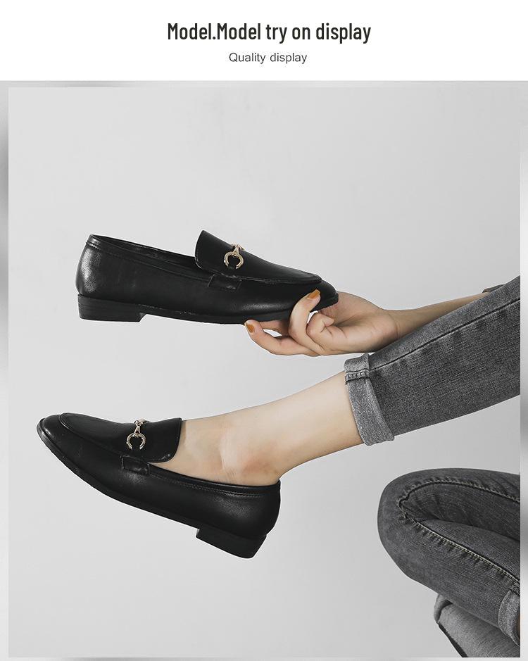 Spring 2025 Women's British Style Oxford Shoes, Slip-on, Retro Flat, Plus Sizes 41-43