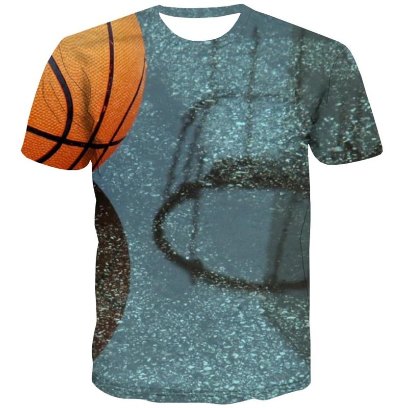 Basketball Sports T-shirt 3D Print Playground Outdoor Round Neck T Shirts Daily Casual Fashion Hobbies Cool Pattern Tee Tops