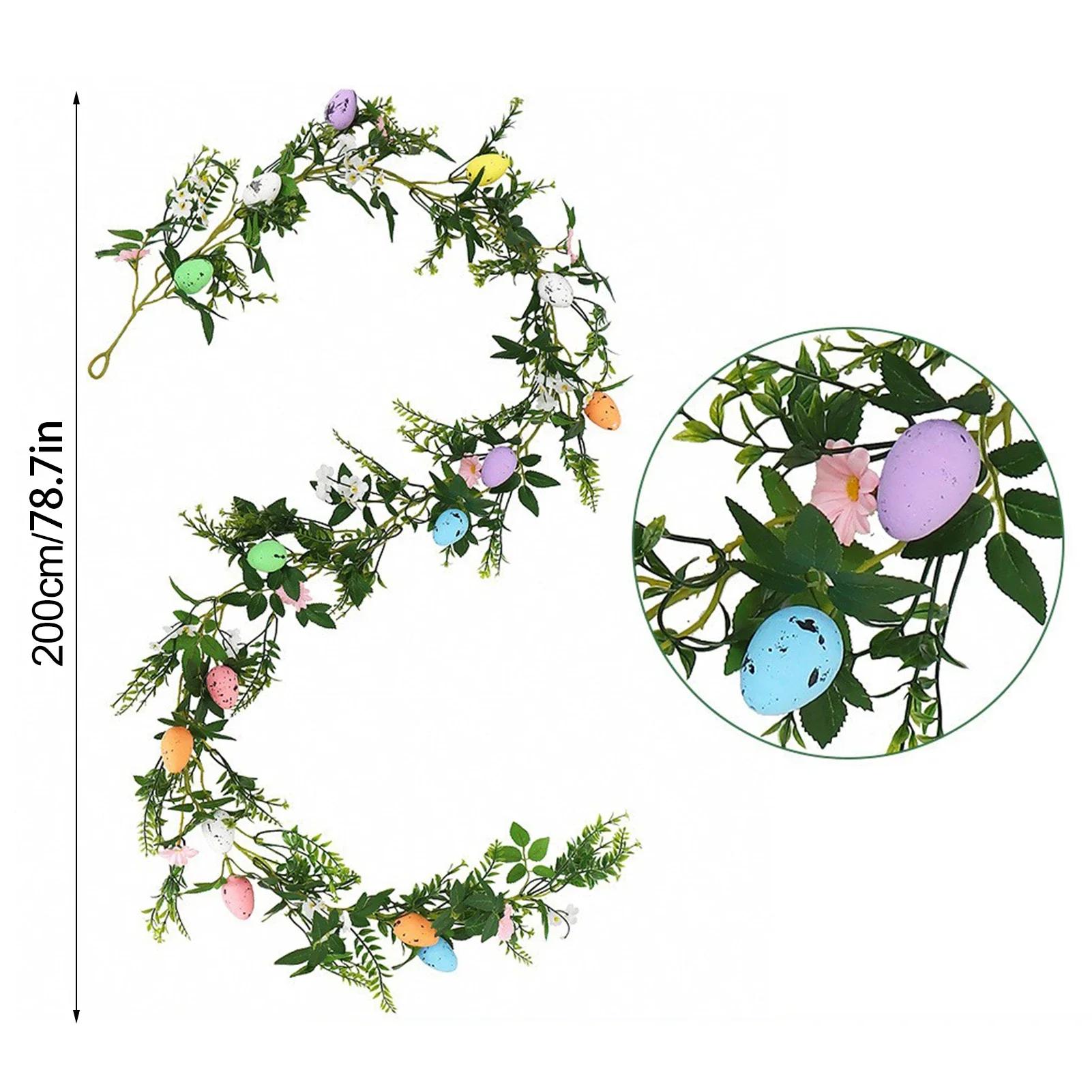 

Simulated Easter Egg Vine Artificial Plant Rattan Water Grass Flower Easter Eggs Home Decor Hanging Ornaments 200cm