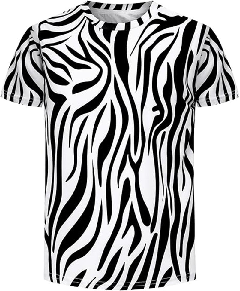 Maglietta Sportiva Uomo Fantasia Zebrata Stampa 3D Asciugatura Rapida Traspirante Estate Streetwear Moda Casual Vestibilità aderente Top a Maniche Corte Fitness