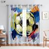 Water and Fire Sports Football Printed Curtains 100% Polyester Bedroom Living Room Study Decorative Curtains 2 Pieces