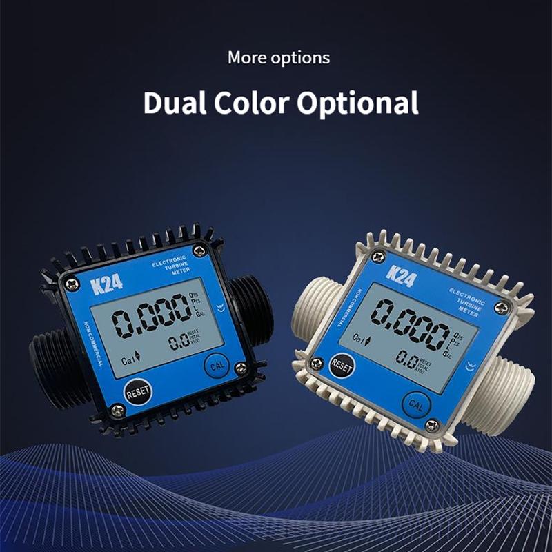 1inch K24 Electronic Turbine Flow Meter DN25 Plastic External Thread High Precision Flowmeter for Water Fuel Urea Diesel