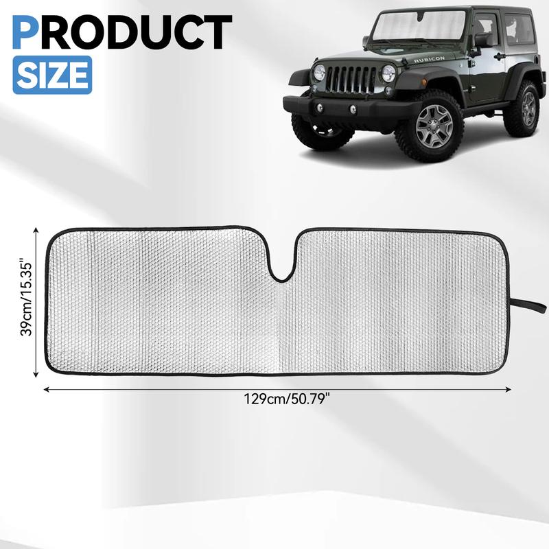 For Jeep Wrangler JK-JKU-TJ Sun Visor Windshield Sun Shade Cover UV Heat Protector Fit 1996-2000 2001 To 2018 2/4 Door Models
