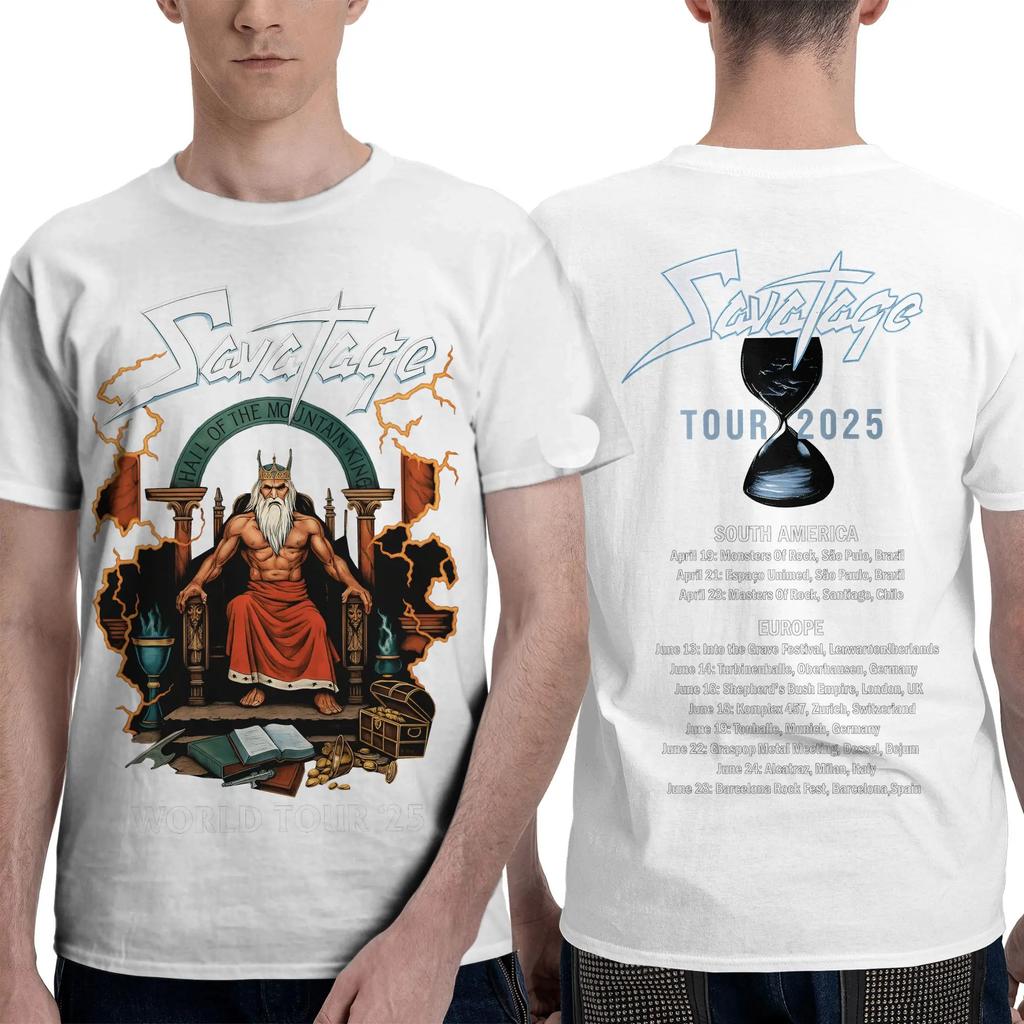 Vintage T-Shirt S-Savatage Cotton T Shirts 2025 Tour Hipster Tshirt for Men Summer Y2K Casual Casual Short Sleeve Clothes