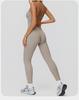European & American One-Piece Brushed Yoga Bodysuit: Tight-Fitting, Slimming, Sports & Fitness Wear