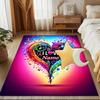 1PC Custom Name Love Song Heart Theme Floor Mat Ideal for Living Room, Game Rooms, Office, Bedroom, Floor Mat Playful Design