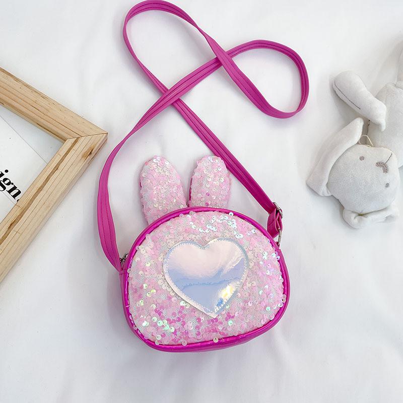 Adorable Korean Style Children's Cute Rabbit Sequin Shoulder Bag For Girls