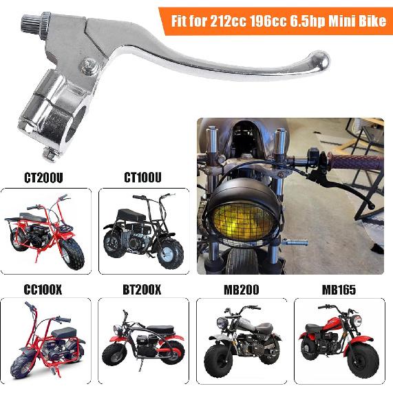 Silver Left Brake Handle Clutch Lever Perch For 98Cc 196Cc 6.5HP 5.5Hp Coleman CT200U BT200X Trail 200 CC100X CT100U Baja Motovox Mini Bike