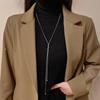 Simple Sweater Chain Women's Long Pull-out Necklace Light Luxury Titanium Steel Snake Bone Chain High-end Accessories Pendant Tide