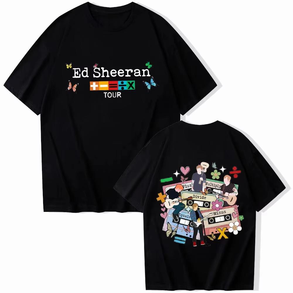 Ed Sheeran Mathematics Tour T-shirt Ed Sheeran Merch Harajuku Men's Women's Short Sleeve Crew Neck Cotton Tee Unisex