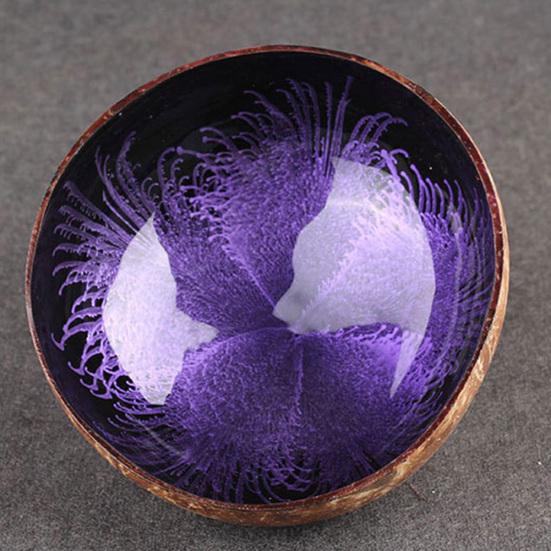 Splash Ink Coconut Shell Candy Storage Bowl Container Desk Ornament Home Decor