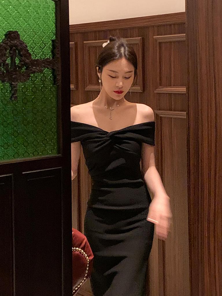 Neue Elegante Party Kleid Frauen Ein-schulter Schlank Falte Midi Weiß Weibliche Kleider 2023 Satin Hüfte Paket Club straße Dame Robe