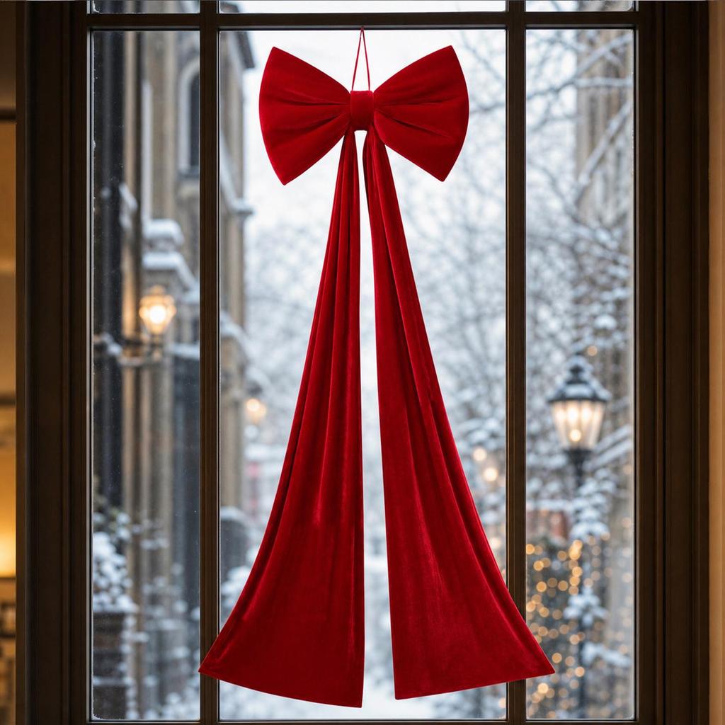 Velvet Wine Red Extra Large Christmas Tree Bow Decoration