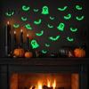 Spooky Night Atmosphere Decor Halloween Glow in The Dark Wall Stickers, Luminous Ghost Hand And Bat Removable PVC Stickers Decals, Horror Theme