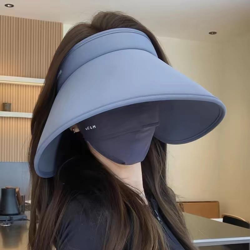 

Летняя шляпа от солнца с открытым верхом, женская, с защитой от УФ-лучей, с широкими полями, для активного отдыха, для велоспорта, с защитой лица, персиковое сердце, шляпа от солнца синий