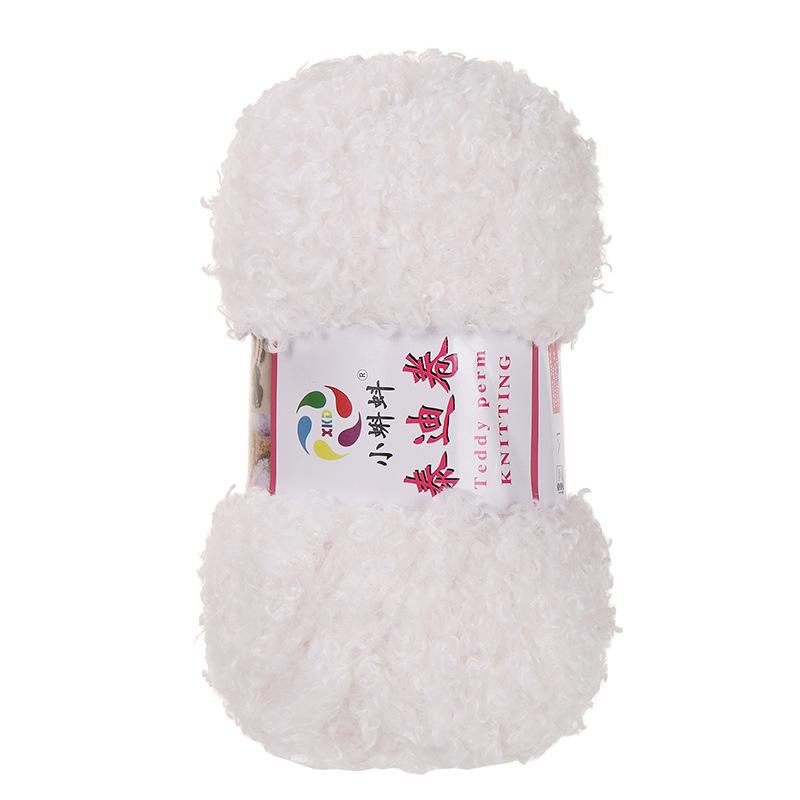 100G Wool Loop Fleece Teddy Roll Wool Ball Crochet Handwoven Diy Hat Scarf Doll Hair Line 01 original white