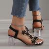 Fashion Fashion Rhinestone Stiletto Women's Shoes Transparent PVC High Heels Buckle High Sandals Women Sandals High Heels